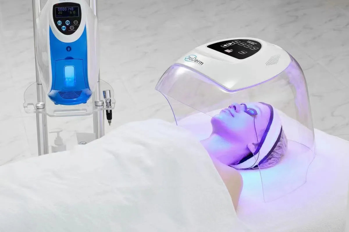 Korea O2toderm Oxygen Facial Machine Oxygen Skin Rejuvenation Spray Gun Anti Aging Oxygen LED Dome Therapy Beauty Machine