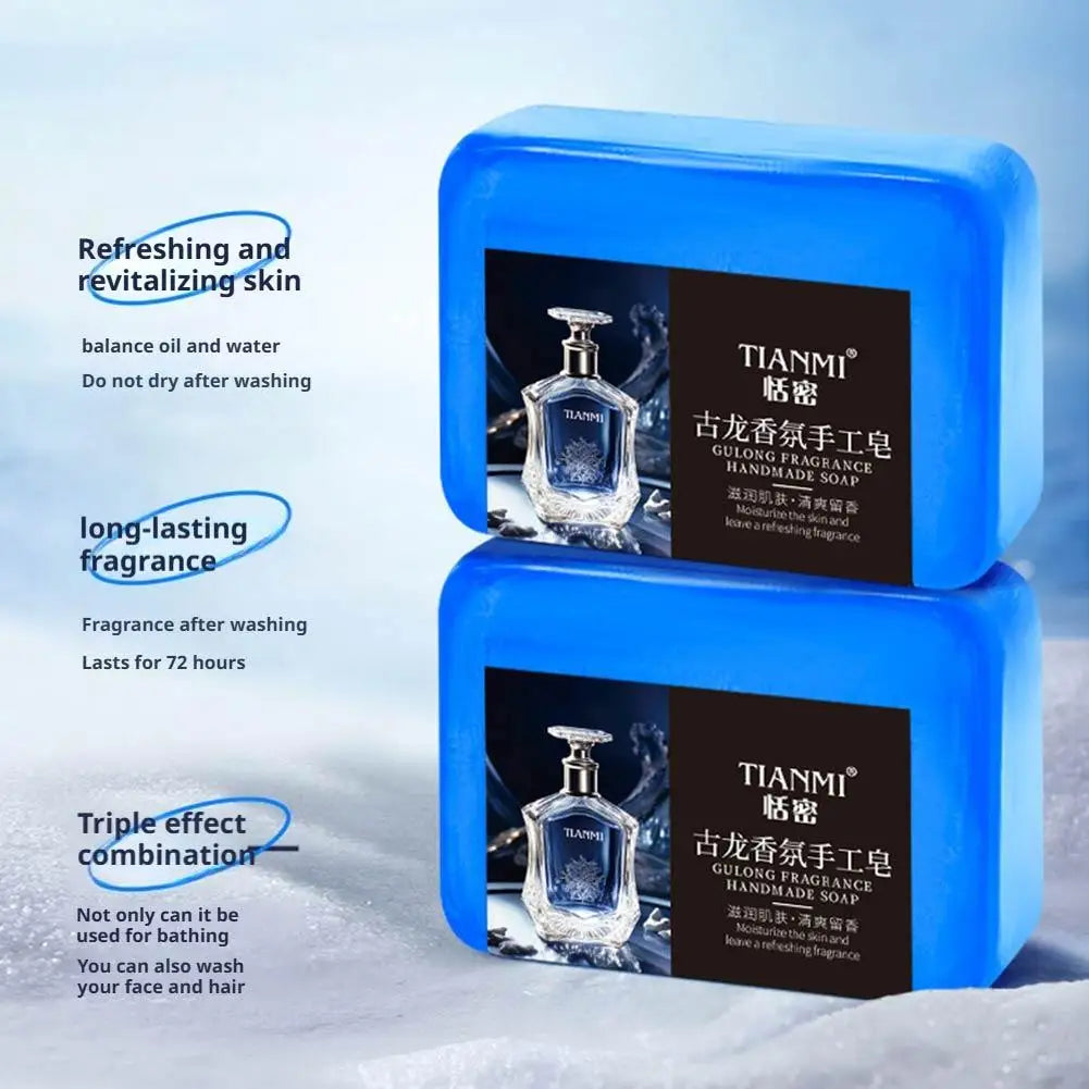 70G 1/2PCS Men's Cologne Soap, Perfume Soap, Bath Soap Face Wash Bath Body Soap Essential Oil Handmade Soap Skin Care