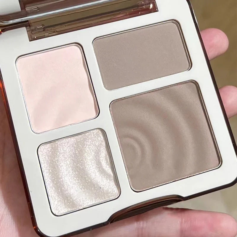 1PC Highlight Powder Trimming Plate Natural Waterproof Sweatproof Hairline Contour Bronzer Powder Palette Women Facial Cosmetic