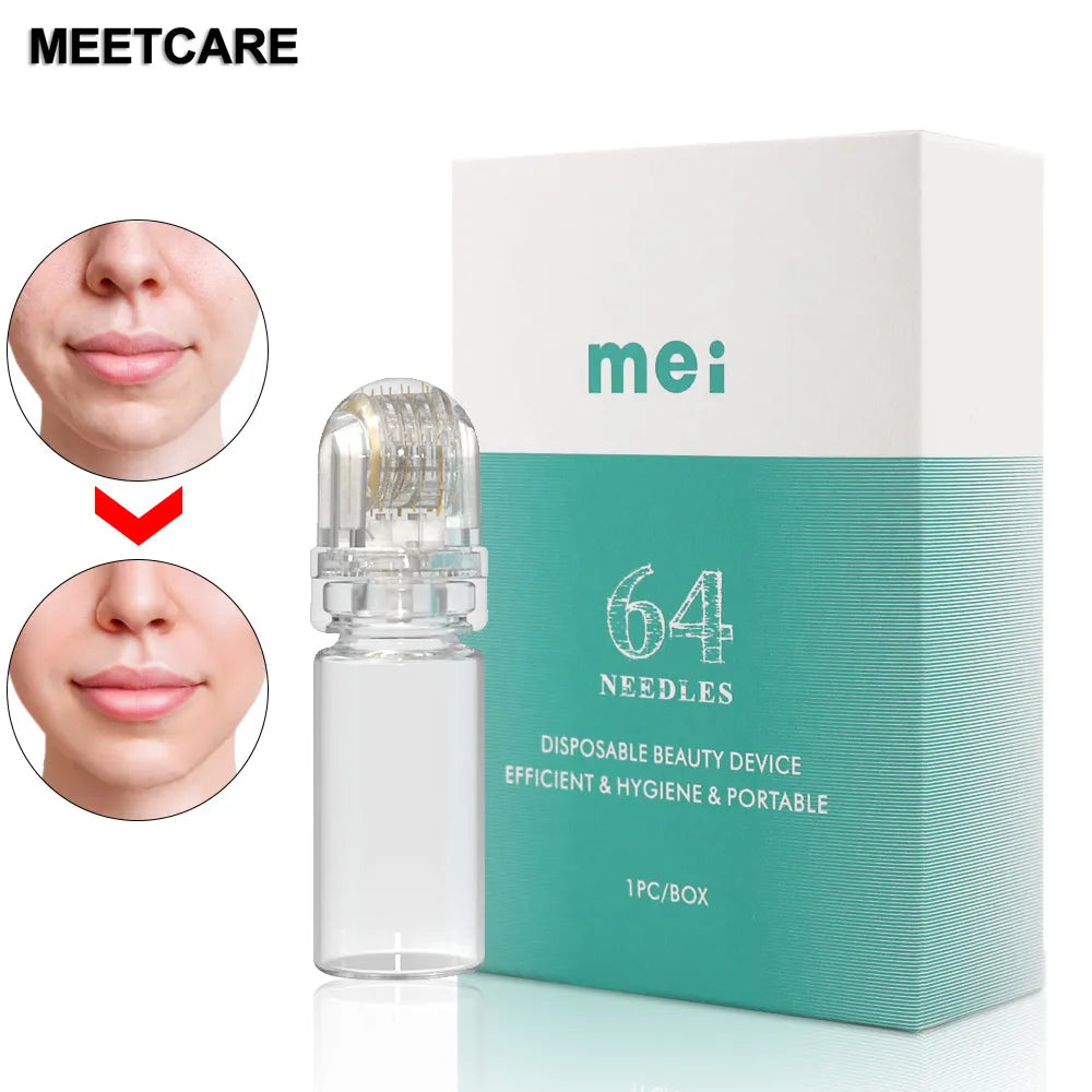 Hydra Derma Roller 64pin Microneedle Dermaroller With Serum Infusion for Lip Hair Face Scalp Beard  Beauty Skin Care