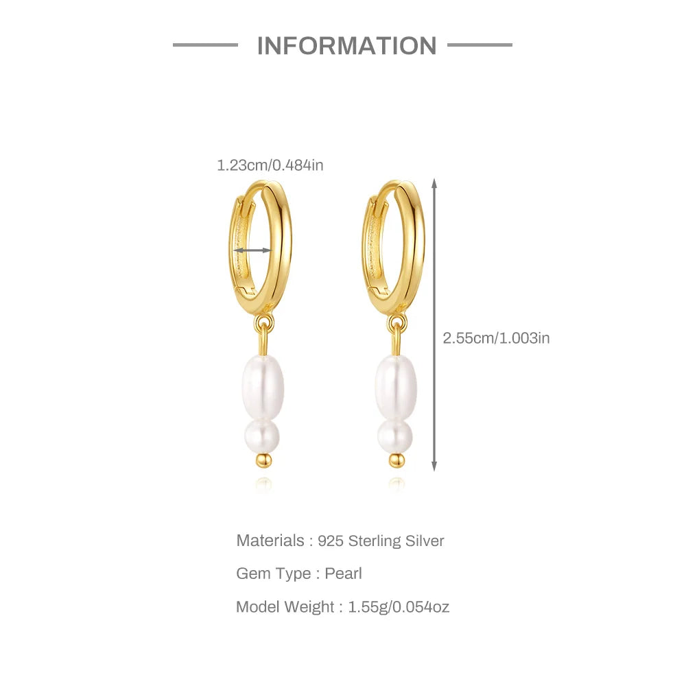 CANNER Eight Pointed Star Moon Tassel Zircon 925 Sterling Silver Drop Earrings For Women Ins Pearl Flower Minimalism Earrings