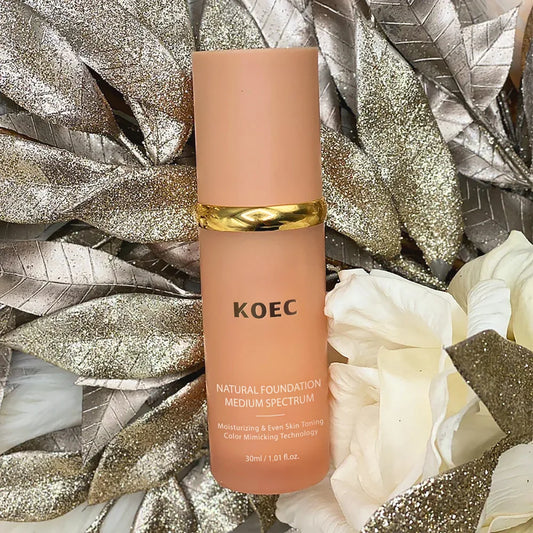 30ml KOEC Medium Spectrum Natural Foundation Moisturizing Even Skin Toning Color Mimicking Covering Shades Natural Mild Formula