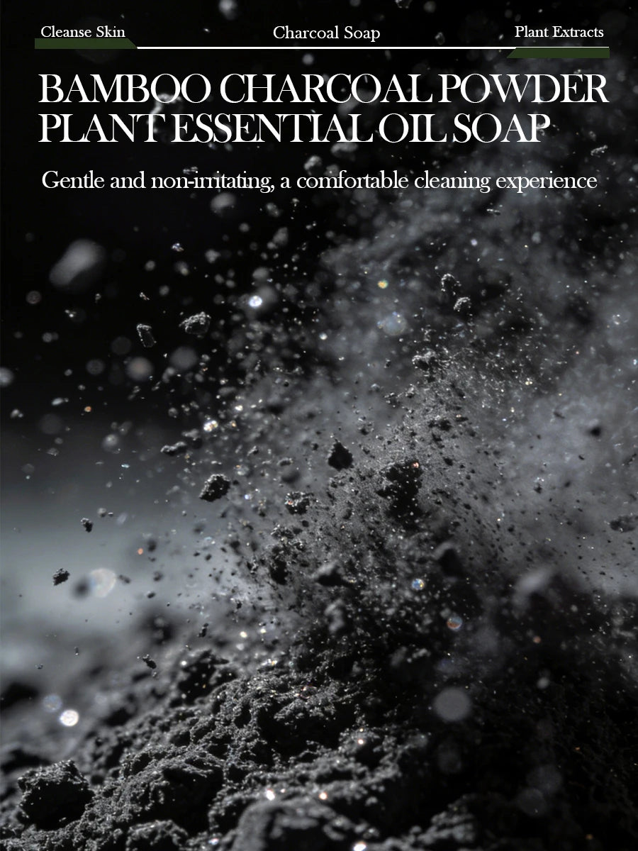 2pcs/Men's Cleansing and Shaving Soap Vitamin E Deep Cleaning Charcoal Bamboo Charcoal Adsorption and Decontamination Soap Men