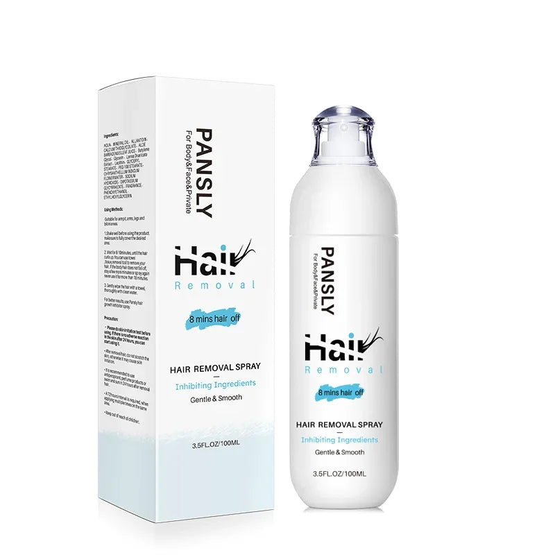 Hair Removal Spray Hair Growth Inhibitor Spray Painless Hair Reduction Permanently Inhibits Hair Growth Skin Silky Smooth 100ML