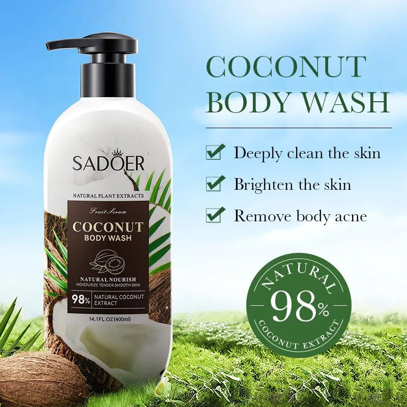 400ml SADOER Lemon Shower Gel Exfoliating Cleansing Fragrance Gentle Body Shower Gel