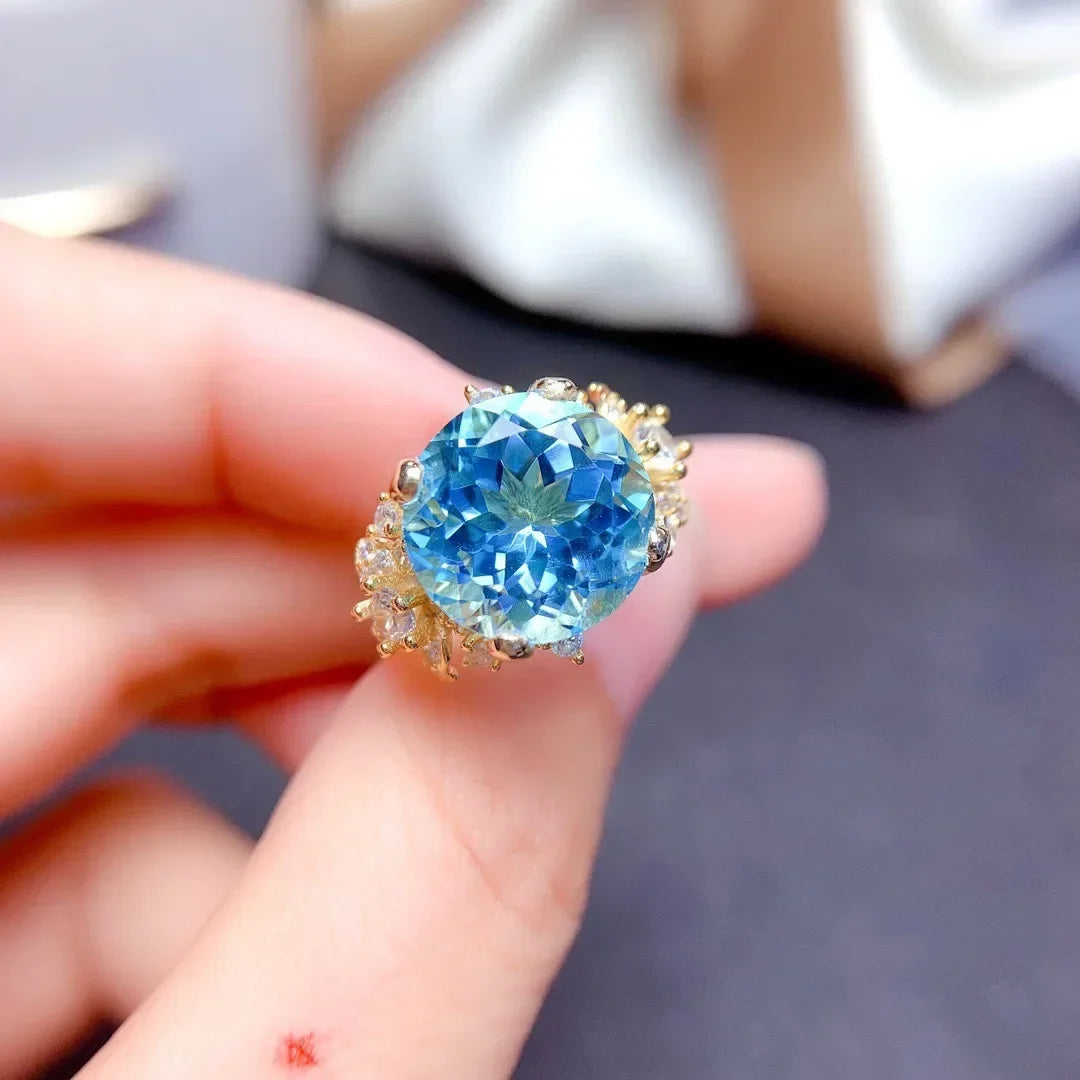 100% 925 Silver Ring Origin Blue Sapphire Jewelry for Women Anillos De Wedding Bands Sapphire Gemstone Anel Females Girls Box