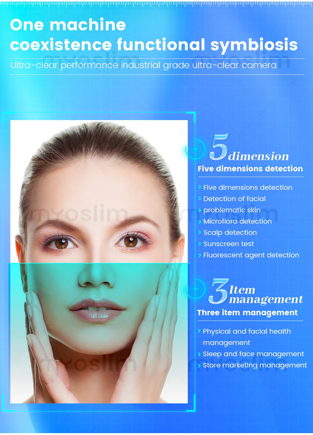 3D Facial Skin Analyzer Machine 21.5 Inch AI 8 Light Spectrum Skin Care Scanner Hair Analysis for Business Beauty Care
