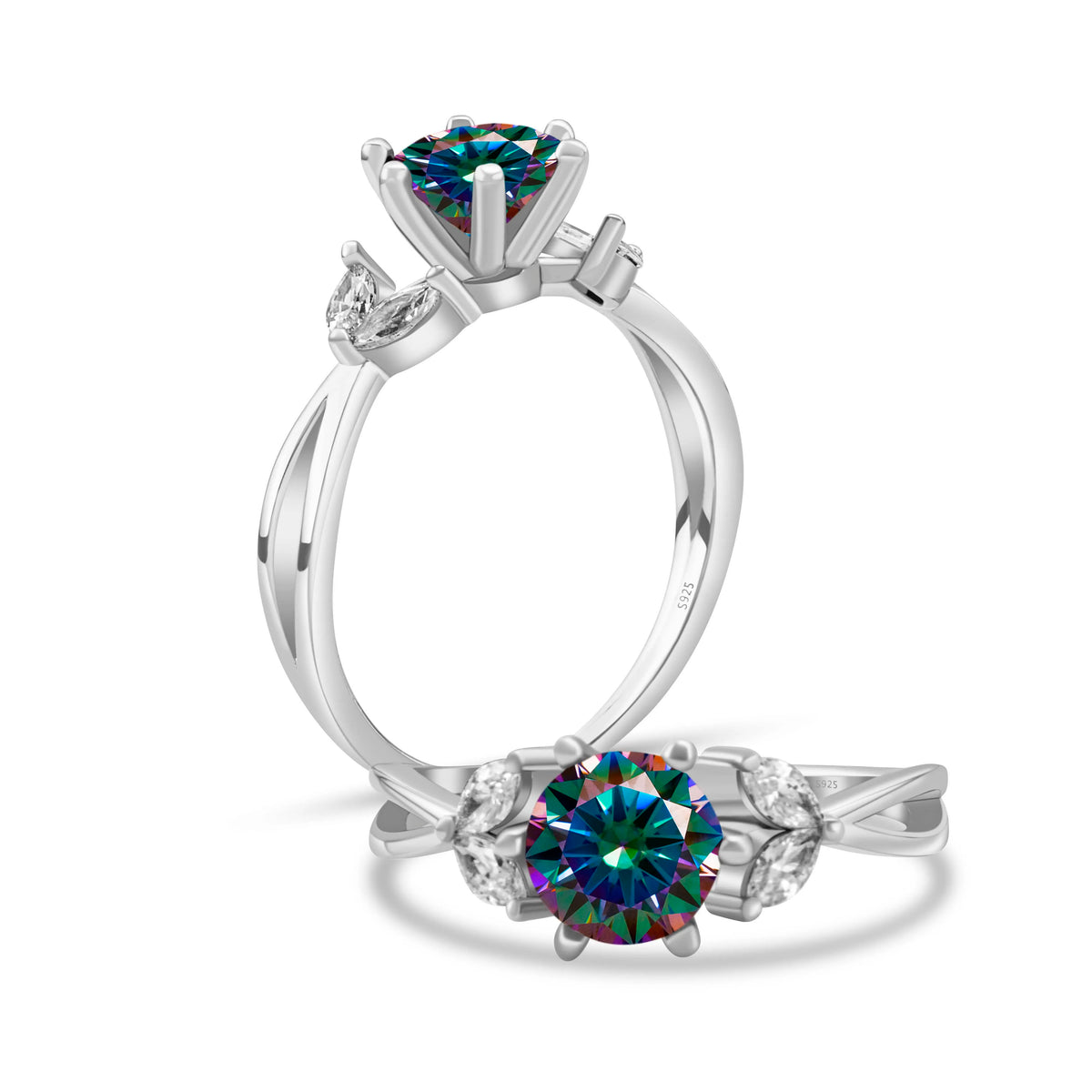 6.5MM 1CT D Color Moissanite Ring S925 Sterling Silver super Sparkling Ring Woman Man Daily Wear Engagement Wedding Rings Gift