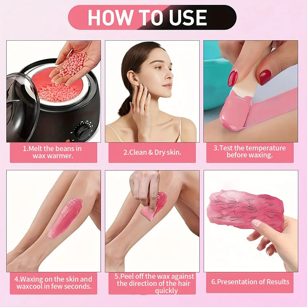 50g Depilatory Wax Beans for Heating Hard Wax Machine Hot Film Painless Waxing Beads Bikini Face Legs Body Hair Removal