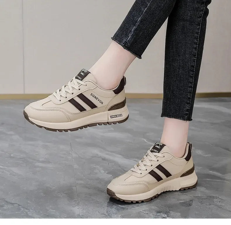 Casual Sneaker Spring Women's Board Shoes Thick Soled Trendy Lightweight Jogging Sneakers Height Increasing Vulcanized Shoes