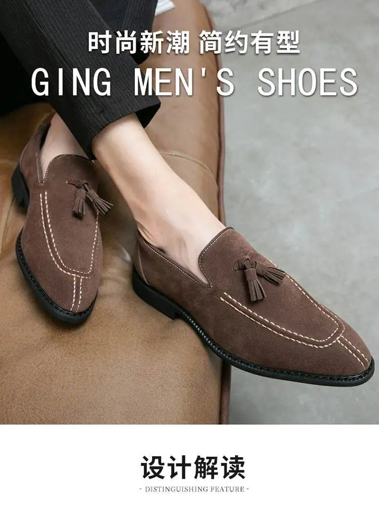 Men's Casual Leather Shoes Mens Fashion Patchwork Party Wedding Loafers Moccasins Men Slip-on Light Comfortable Driving Flats