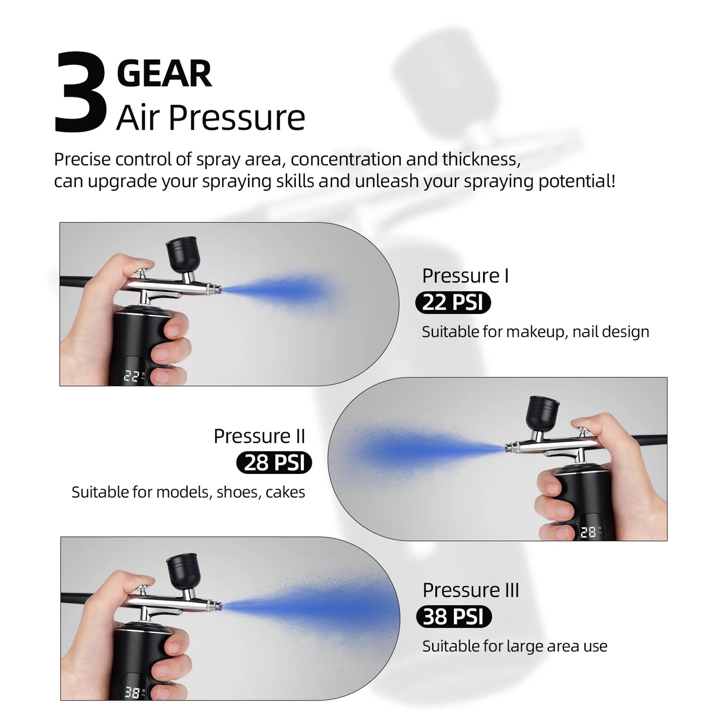 Portable Airbrush Kit Mini Air Compressor Paint Spray Gun For Nail Art Tattoo Craft Cake Pastry Painting Face Hydrating Sprayer