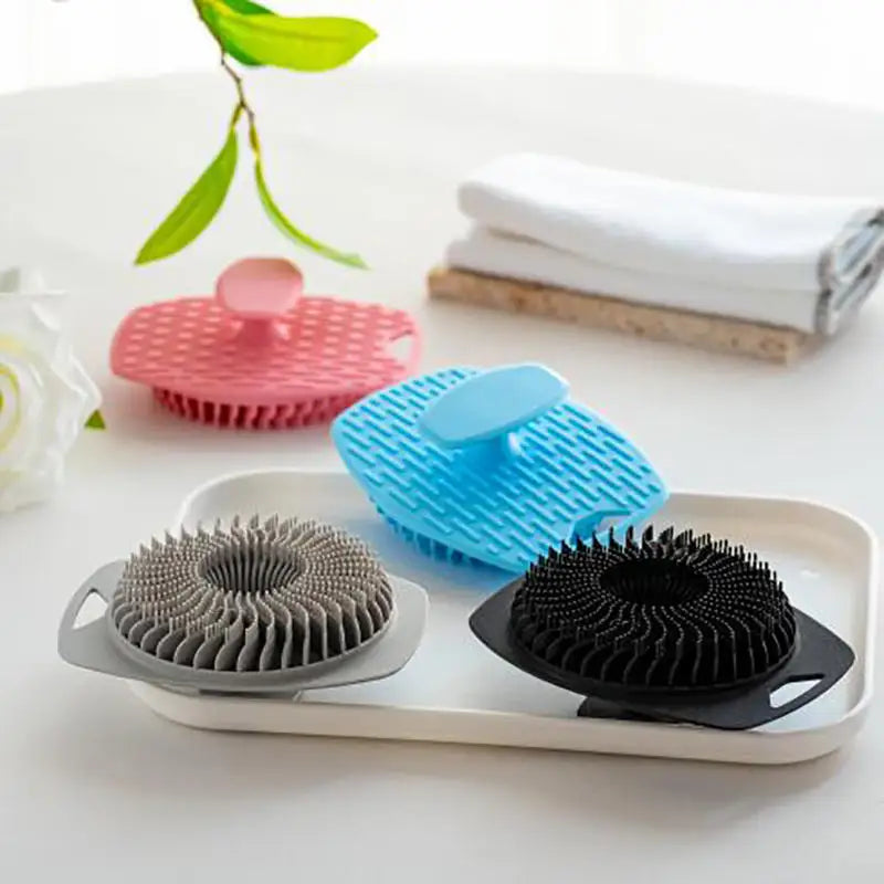 1/5pc Soft Silicone Exfoliating Brush Cleanser Manual Body Cleansing Body Care Scrubber Shower Gentle Massage Bath Brush For Men