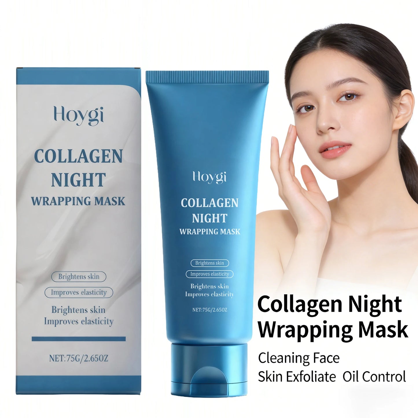 Collagen Night Wrapping Mask Brightening Skin Improve Elasticity Deep Hydrating Collagen Overnight Wrapping Peel off Facial Mask