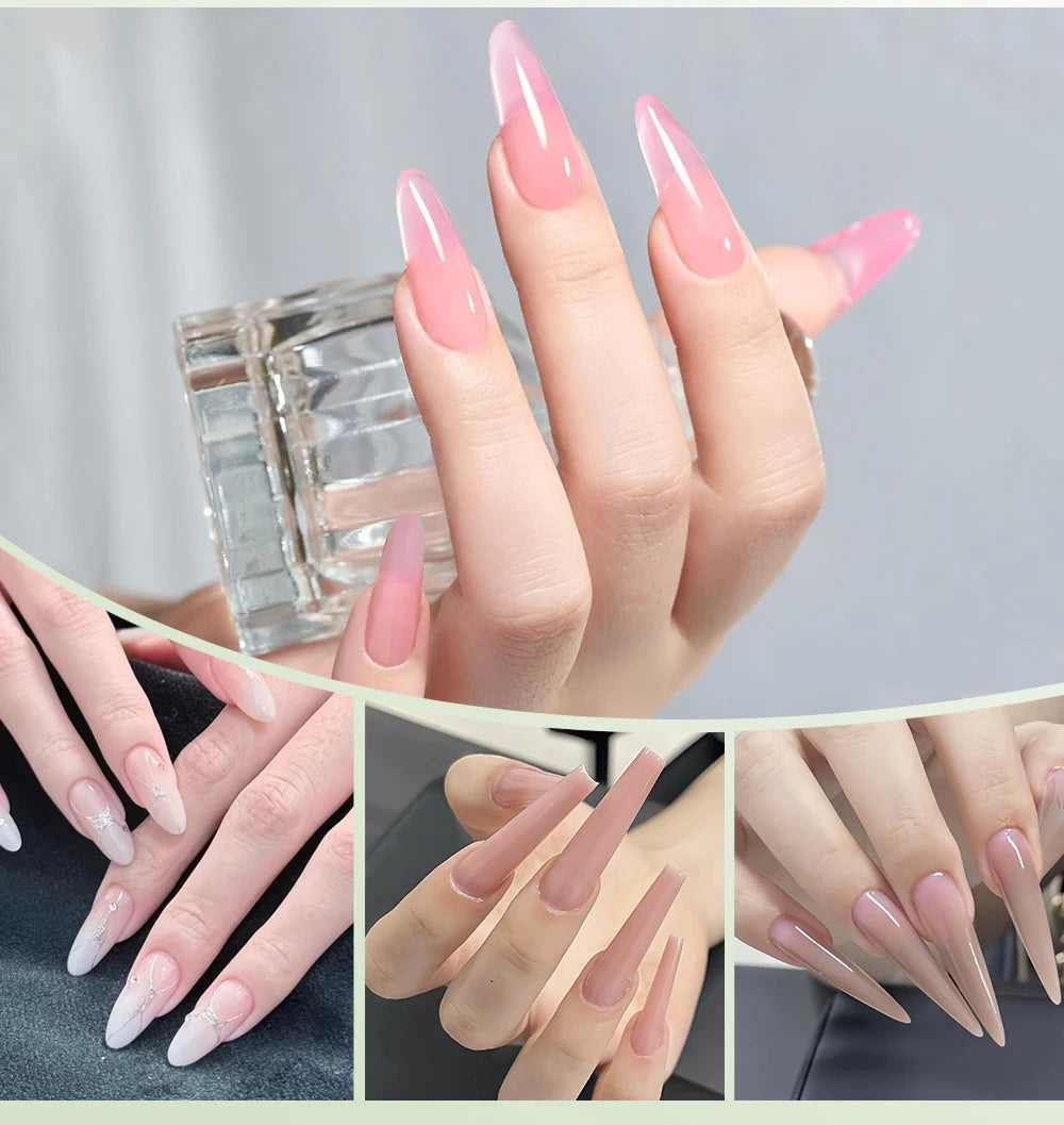 Nailpop Sandwich Nail Dual Forms 240pcs 15 Shapes French Manicure Extension Gel Builder Nail Art Salon Professional Tool Clear