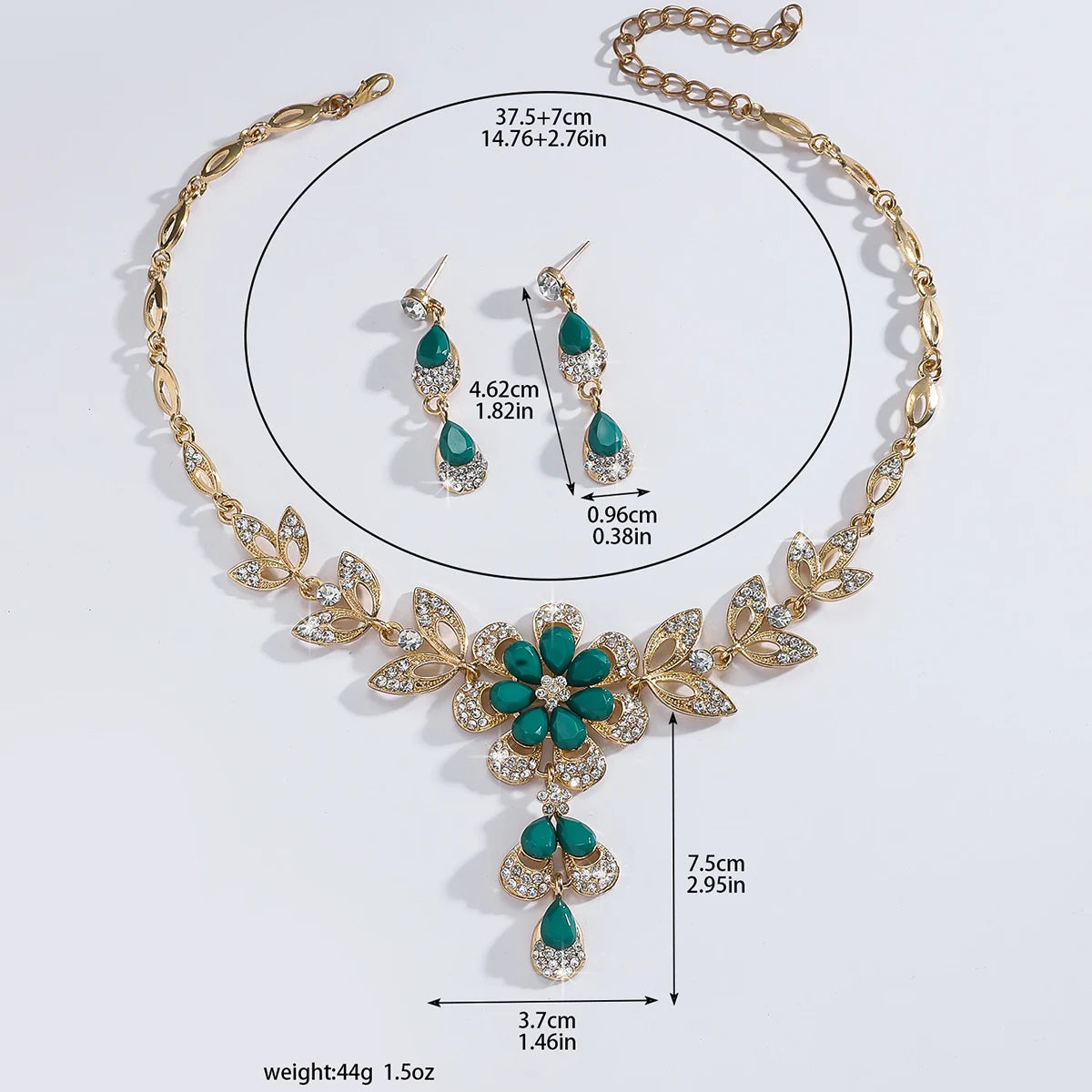 Luxury Color Matching Unique Necklace Earring Set Date Party Banquet Bridal Wedding Dress High End Jewelry