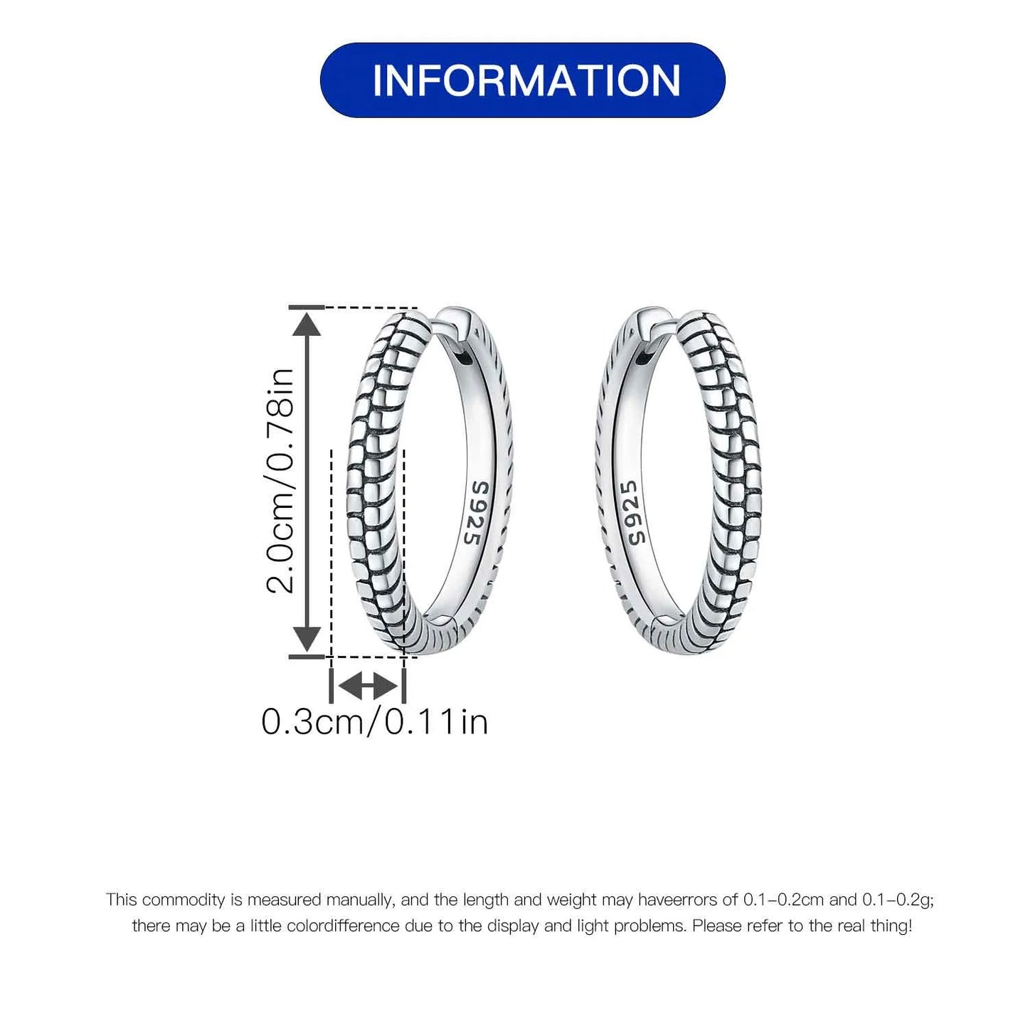 Real 925 Sterling Silver Minimally Designed Earring Jewelry Hoop Earrings For Women Jewelry Fine Birthday Party Gifts