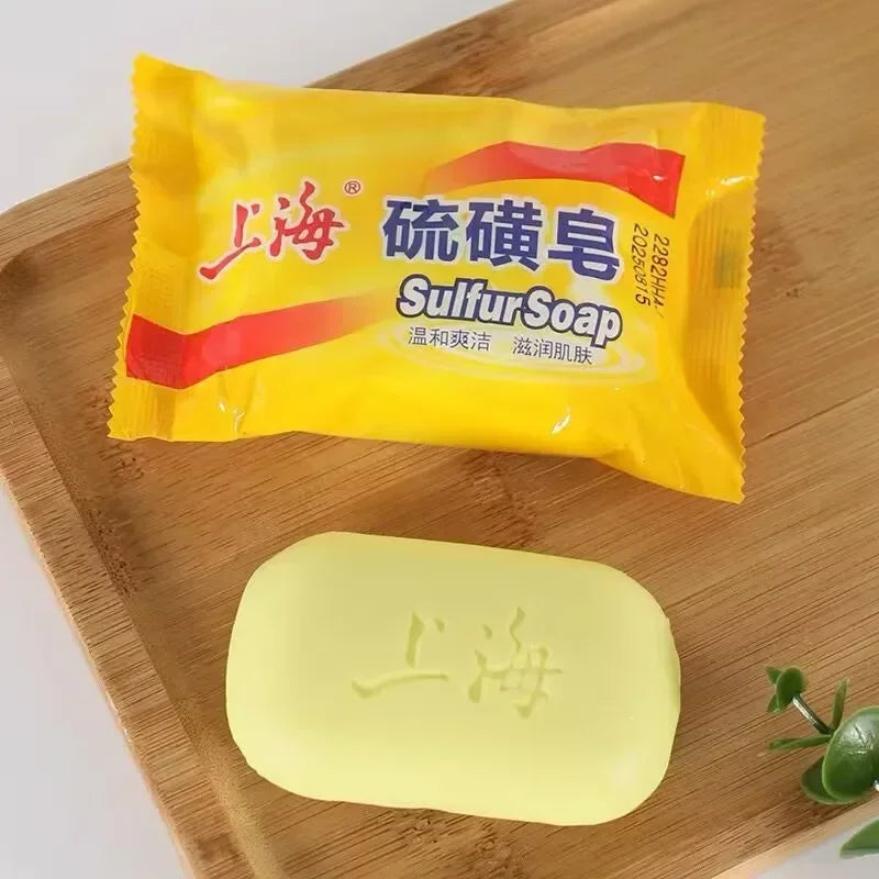 3/5Pcs Shanghai Sulfur Soap Traditional Chinese Skin Care Oil-Control Acne Cover Cleanser For Healthy Glowing Skin