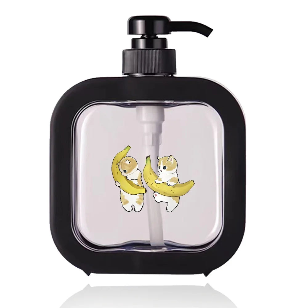 Detachable Hand Sanitizer Container Large Capacity Pump Lotion Bottle Soap Dispenser Home Travel Organizer Cat Pattern