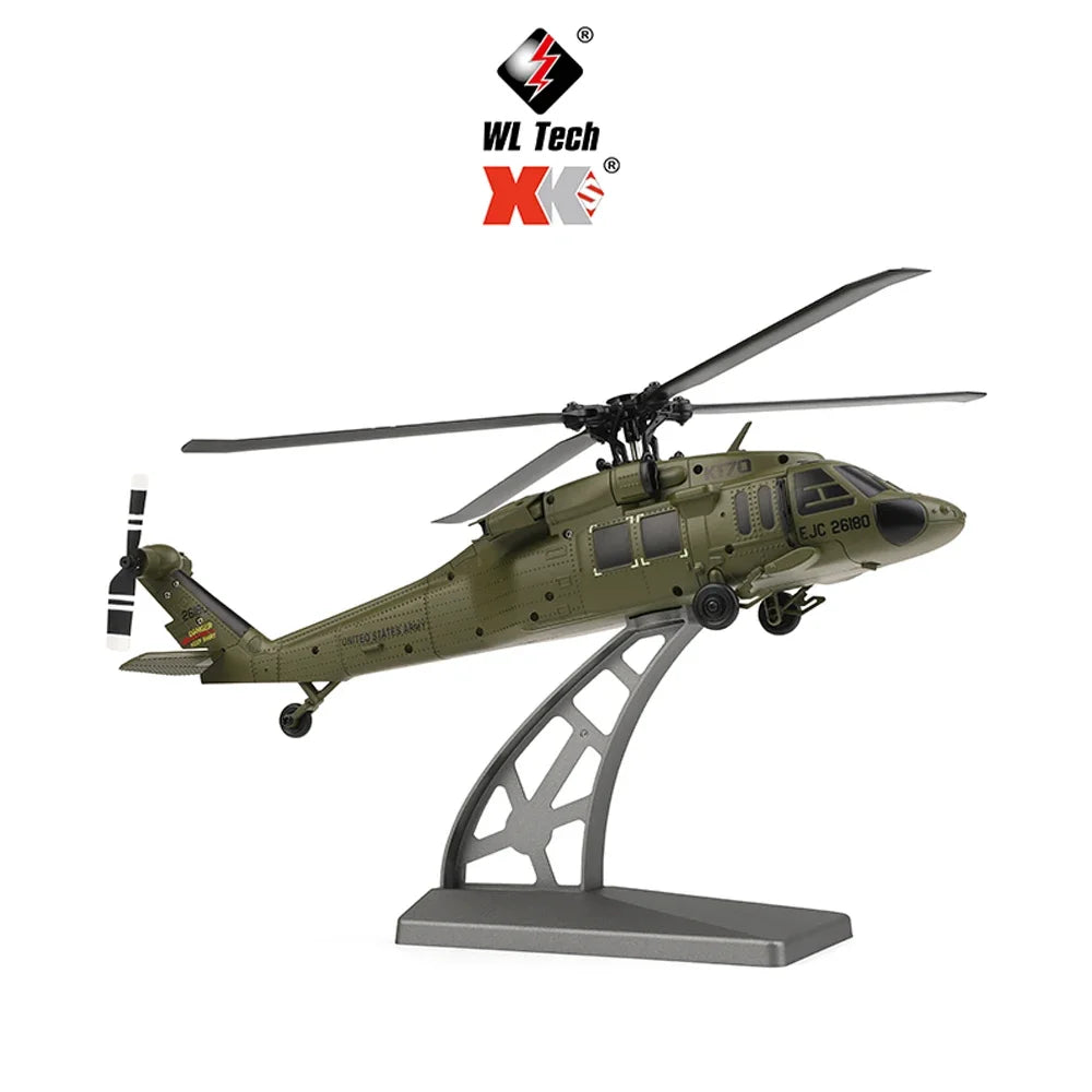 WLtoys K170 RC Helicopter with Gyro UH-60L 4CH Remote Control Brushless Helicopters with LED Light Airplane Toys for Kids