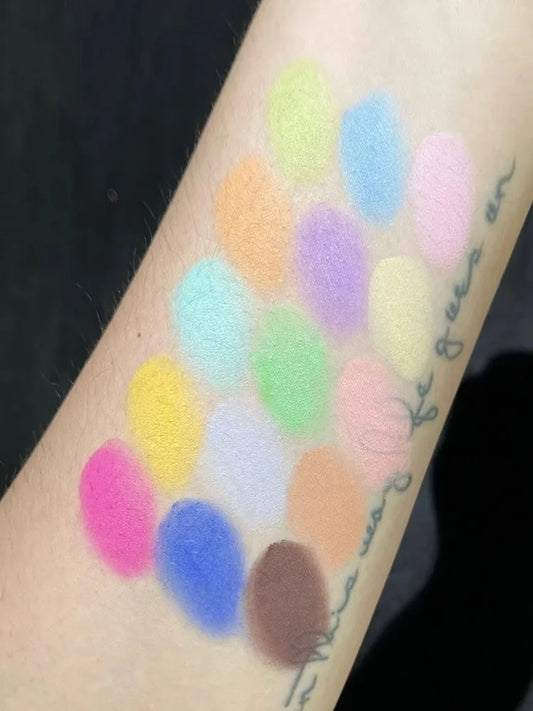 Ucanbe 15 Color Eyeshadow Palette Macaron Style Multi-Color Matte Finish Playful Performance Rainbow Dopamine Stage Makeup 10.8g