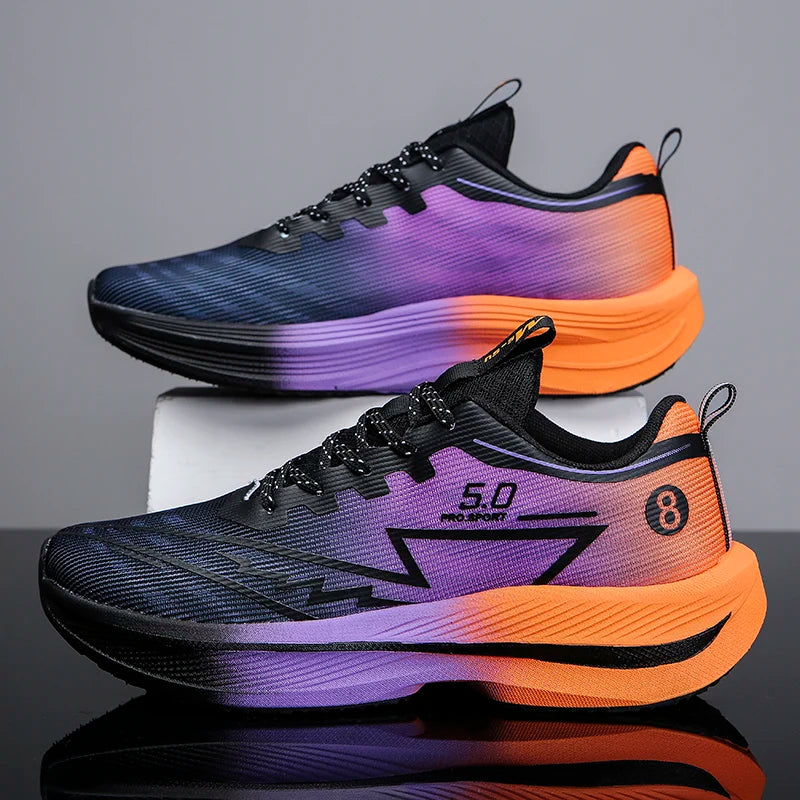 Men Sports Running Shoes Carbon Board Air Cushion Breathable Lightweight Women's Comfortable Athletic Nonskid Sneakers
