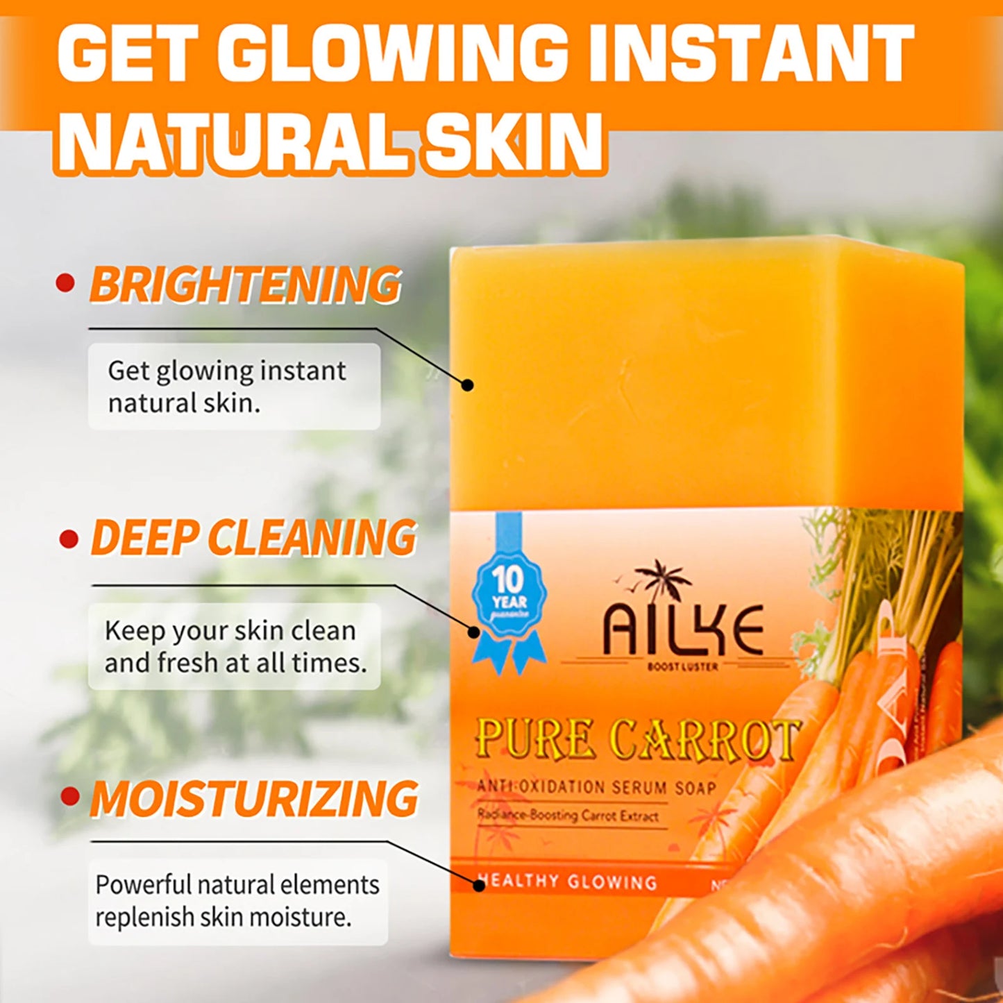 LKIAE Whitening Women Set, With Vitamin C, Natural Papaya, Carrot, Remove Dark Spots, Melanin, Skin Moisturizer, Hydrating