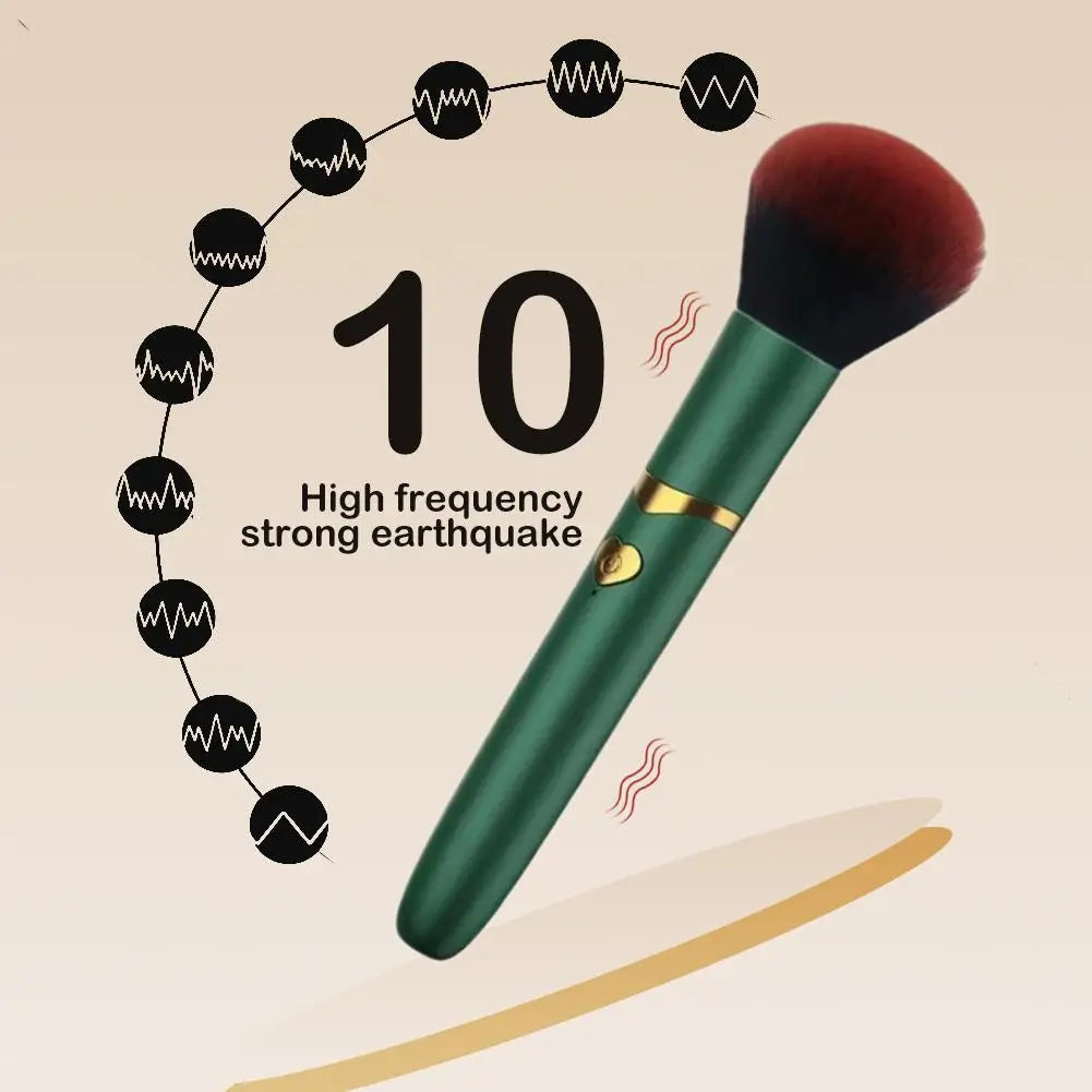 10 Gear Vibration Makeup Brush,Electric Makeup Brush USB Rechargeable Cosmetic Brush For Liquid Powder Blusher Concealer
