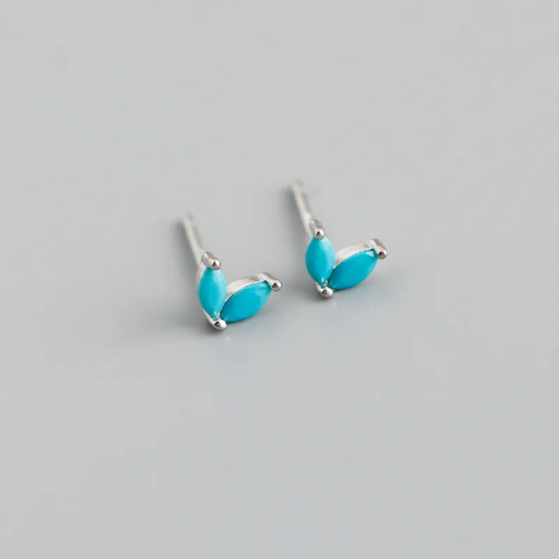 INZATT Real 925 Sterling Silver 5mm Horse Eye Zircon Mini Stud Earrings for Women Classic Fine Jewelry Ear Hole Care Accessories