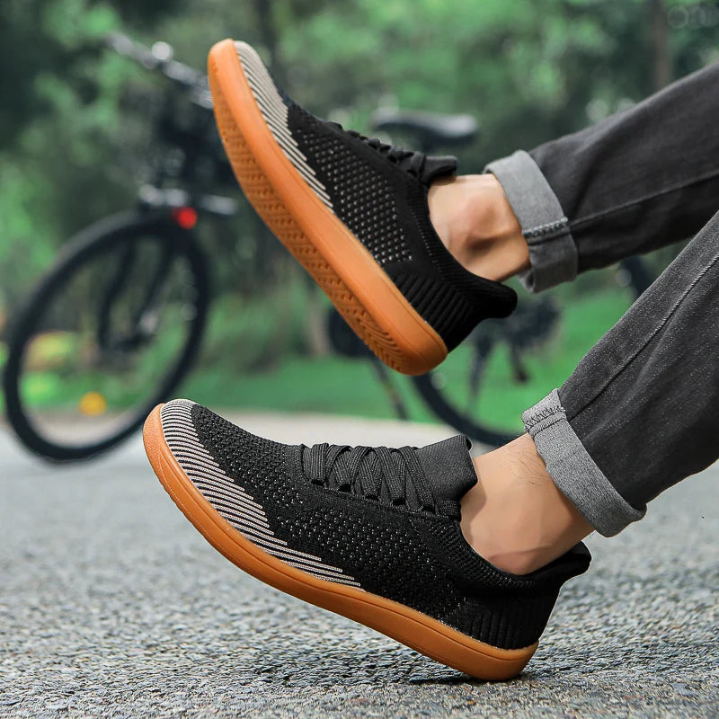 Plus Size 50 51 52 53 54 Wide Toe Box Barefoot Shoes Men Casual Mesh Shoes Minimalist Zero Drop Sneakers Breathable Big Foot