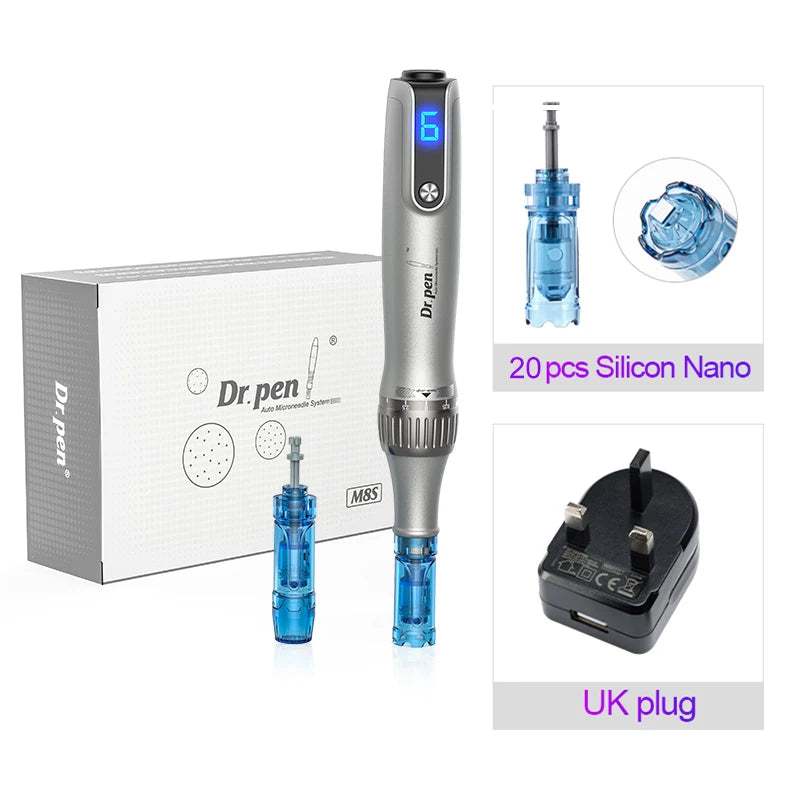 Authentic Dr pen Ultima M8S With 22 pcs Needle Pin Microneedling Pen Wireless Derma Pen Beauty Machine needle length 0.25 mm