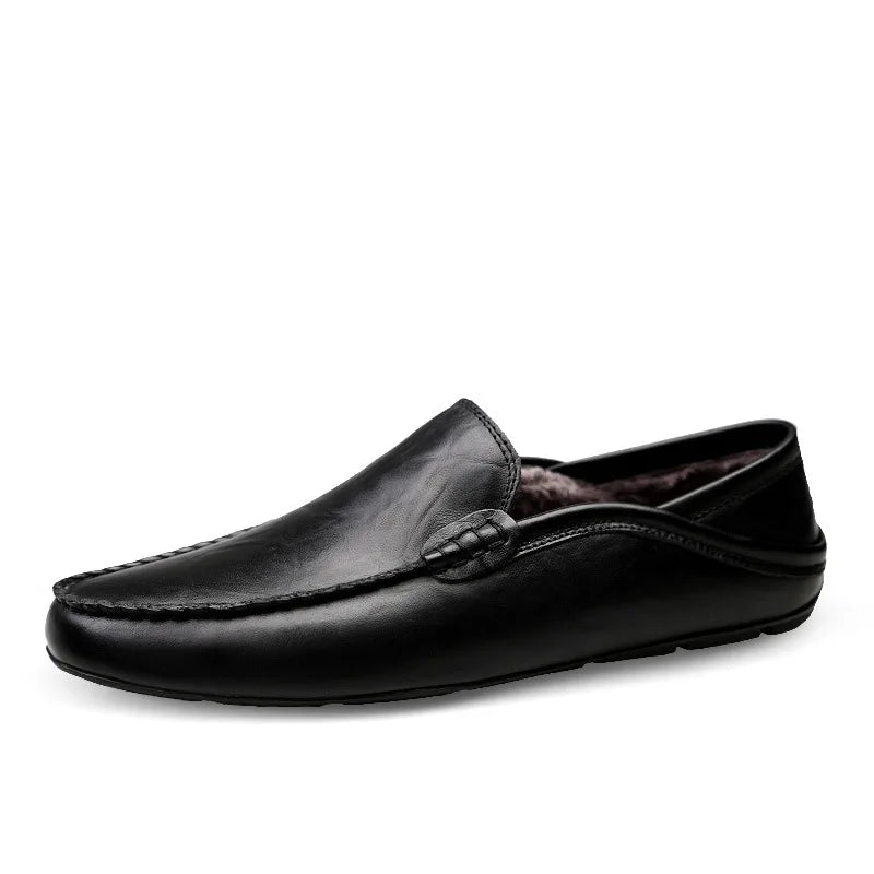 Men Loafers 2025 New Leather Shoes Men‘s Casual Shoes Moccasins Breathable Sneakers Men Driving Shoes Comfort Flats Plus Size 48