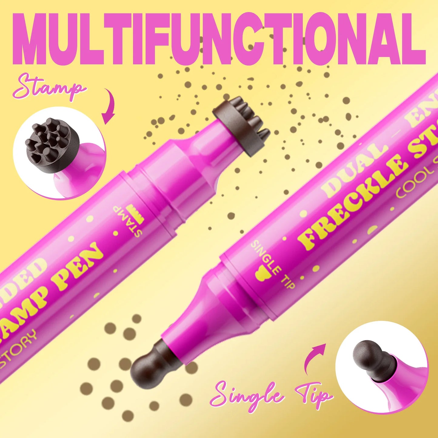 Double Eyeliner Freckles Pen All-in-One Natural Waterproof Lasting Seal Spot Pen Natural Simulation Concealer Pen Makeup Tools