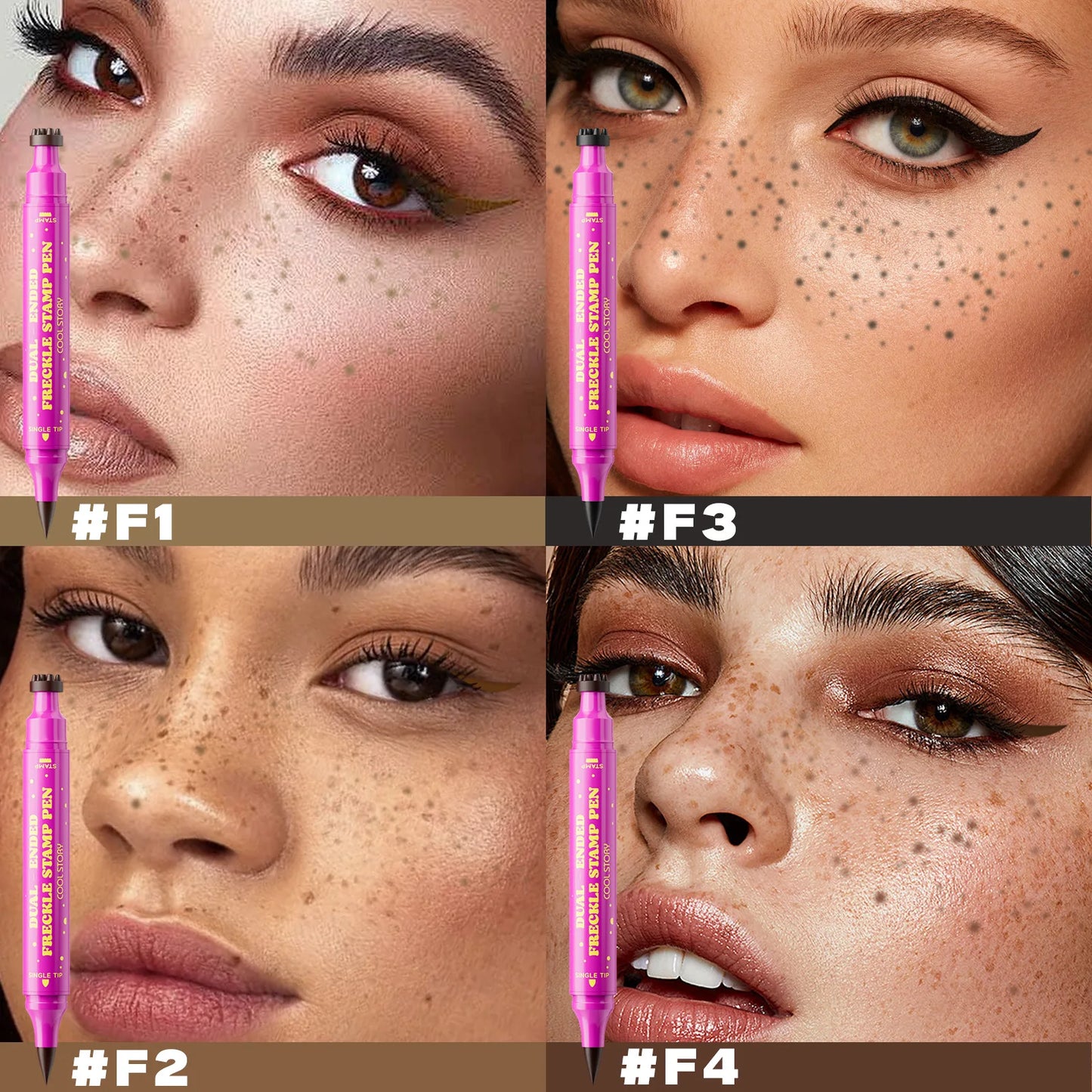Double Eyeliner Freckles Pen All-in-One Natural Waterproof Lasting Seal Spot Pen Natural Simulation Concealer Pen Makeup Tools