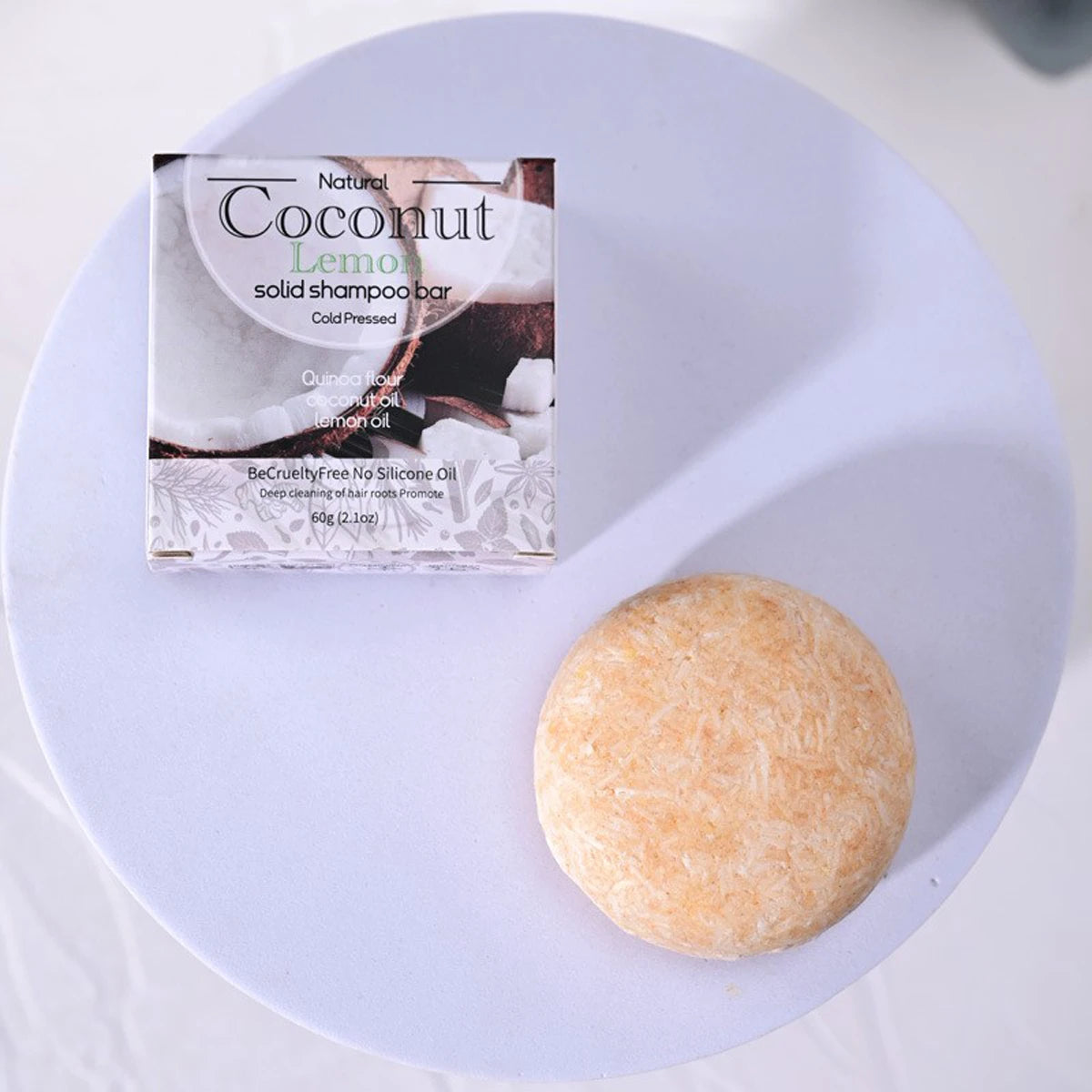 XF+60g Coconut Essential Oil Shampoo Soap Shea Butter Shampoo And Conditioner Men'S Solid Soap