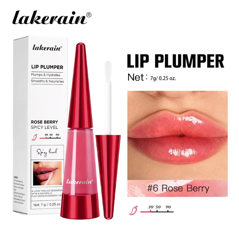 Lip Plumper Oil,Instant Plumping Clear High-Shine Gloss Hydrating Nourishing Volumizing Lip Gloss,Long-Lasting Moisture Makeup