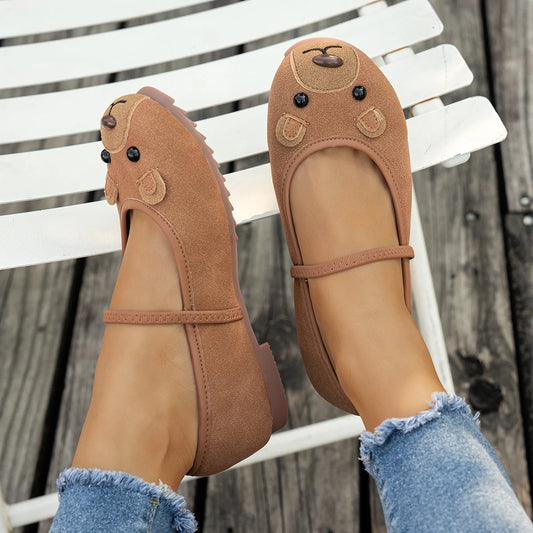 Women's Ballet Flat Woman Mary Jane Single Shoes Pregnant Mother Non slip Soft Bottom Soft Surface Walking Loafers Summer