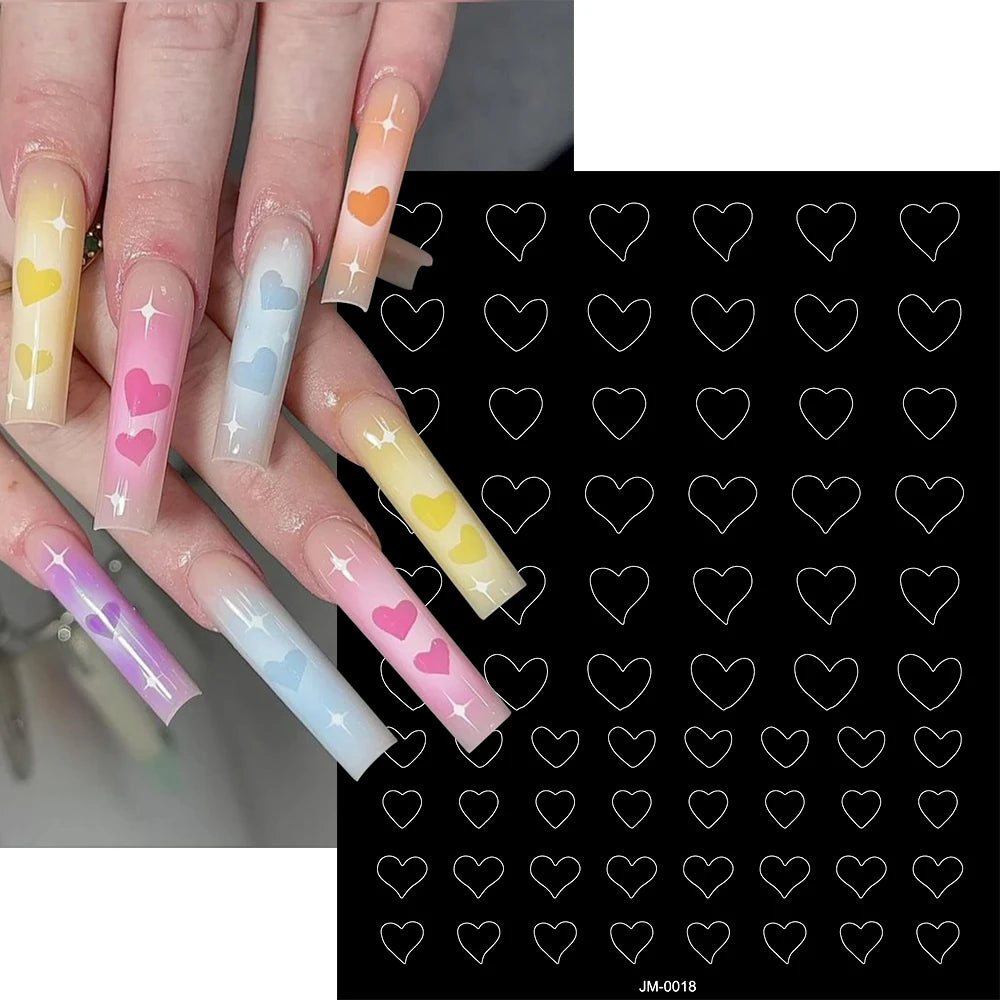1pcs Hollow Out Butterfly Nail Art Stencils Stickers Spray Painted Design Love French Rose Template Nail Decals Auxiliary Tools