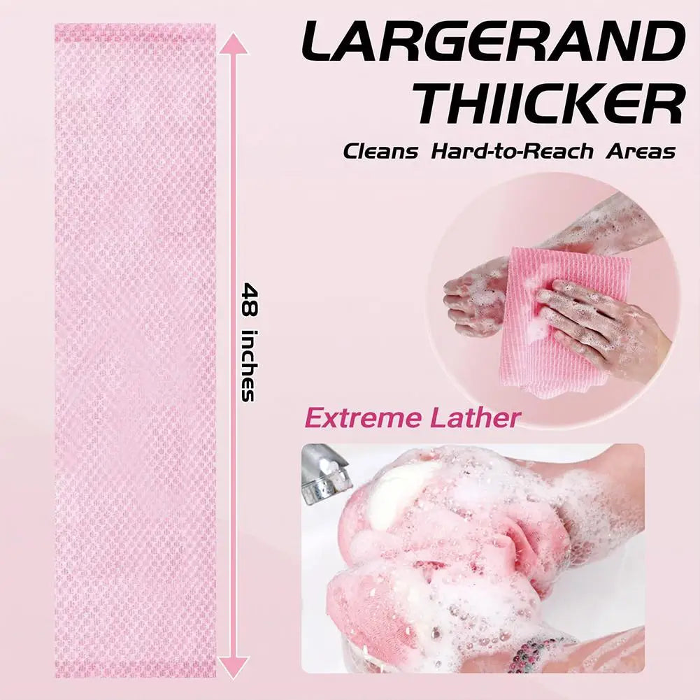 Bath Towel Exfoliating Deep Cleansing Shower Towel Skin Care Exfoliating  Brush Tool Bath Accessory Black, Pink