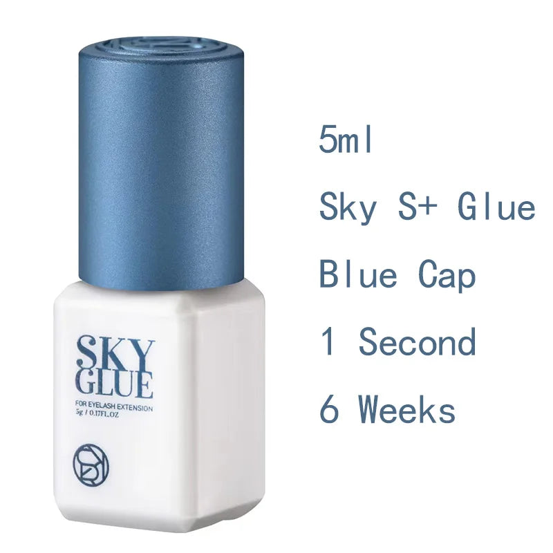 1 Bottle SKY S+ Glue for Eyelash Extensions 5ml Korea SKY Red Blue Black Cap Cola 0.5s Fast Drying Lash Glue Original Supplies