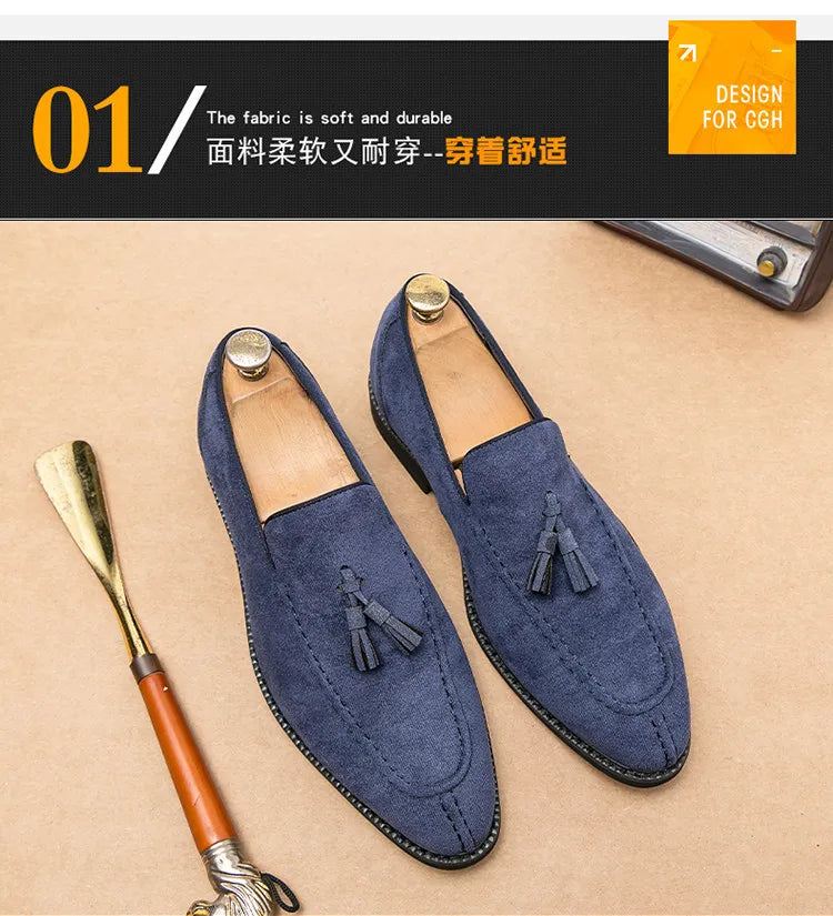 Men's Casual Leather Shoes Mens Fashion Patchwork Party Wedding Loafers Moccasins Men Slip-on Light Comfortable Driving Flats