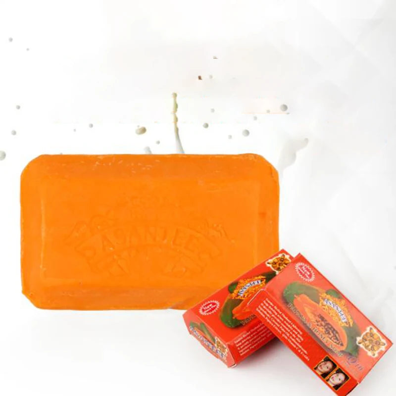 2 Pack Thailand ASANTEE Papaya Honey Herb Soap Whitening Handmade Soap Lightening Skin Moisturizing Cleansing Anti-aging