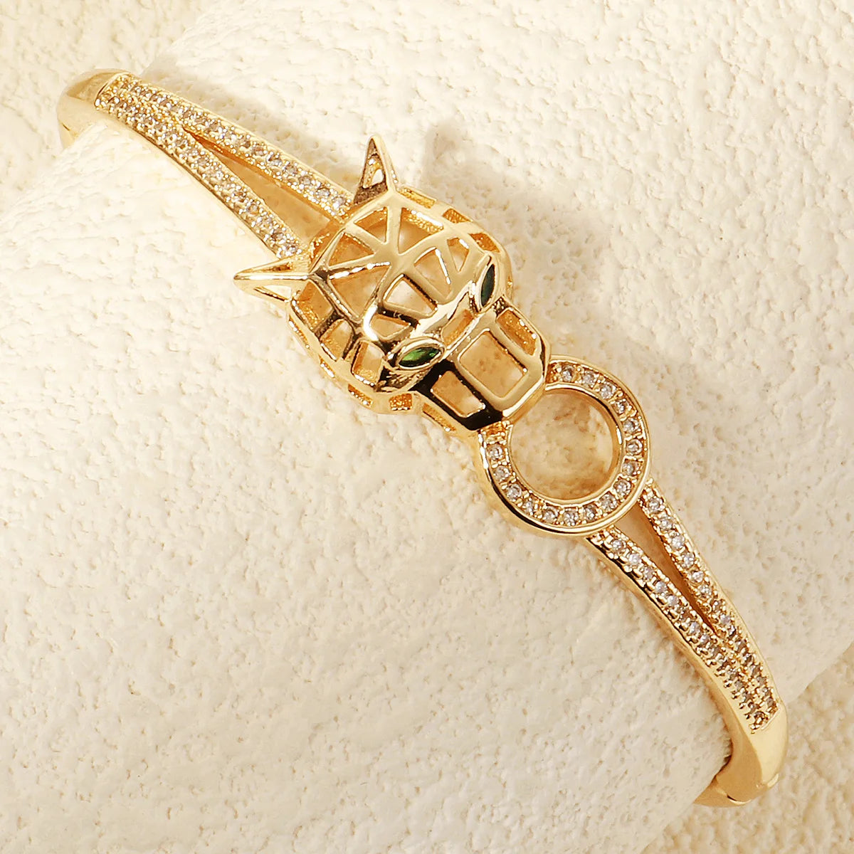 Miallo Fashion Golden Women's Snake Stainless Steel Bracelets Green Eyes Summer Bangles Brand Jewelry Accessories As Gifts