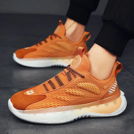 Fashion Sneakers Men 2024 Spring New Breathable Running Shoes Soft Soled Mesh Surface Flying Woven Shoes Tenis Para Hombre