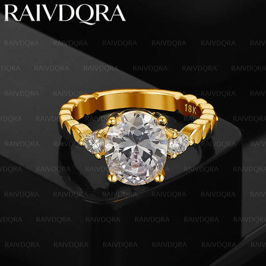 18K Gold Plated Size 6-10 Zircon Ring For Women Fashion Jewelry Charm Grace Wedding Engagement Accessories
