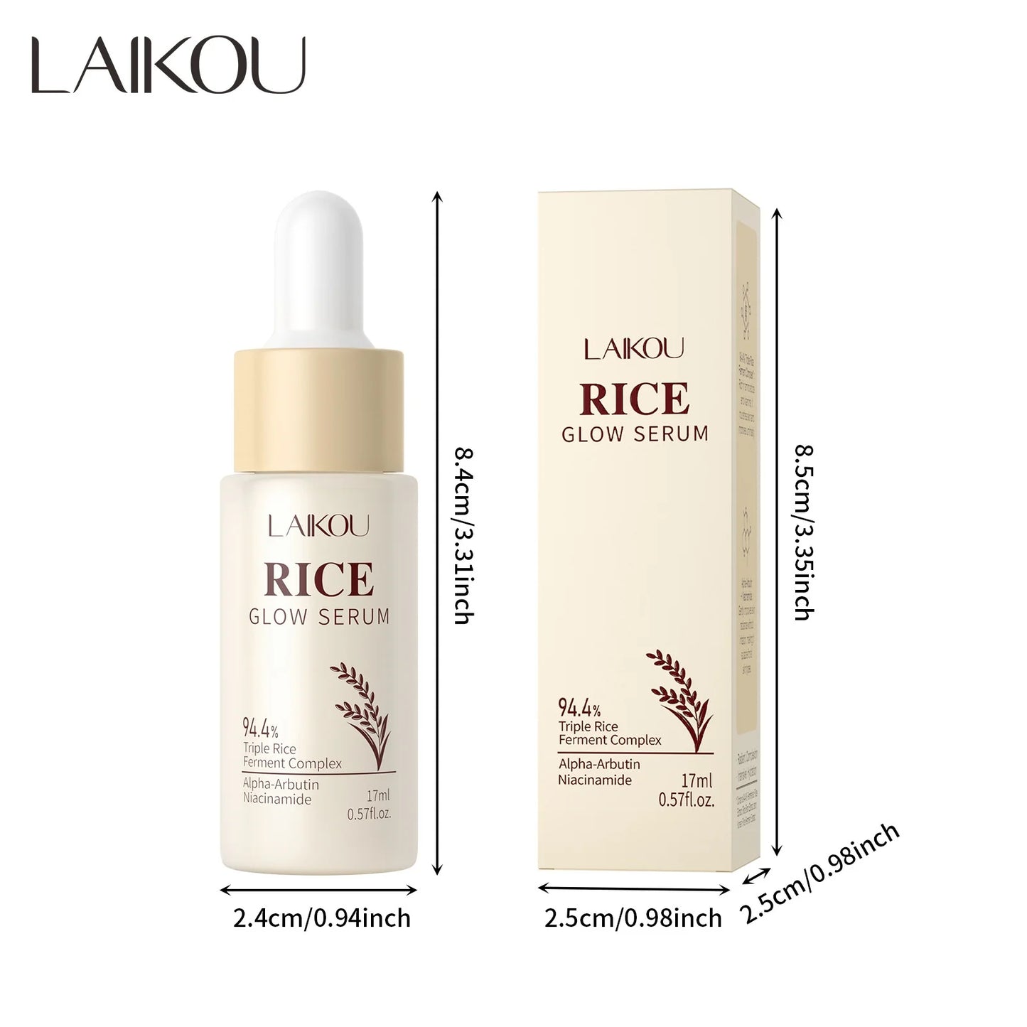 Rice Glow Facial Essence 17ml Hydrating Moisturizer Nourishes Brightens Skin Tone Natural Extract Serum Sensitive Skin
