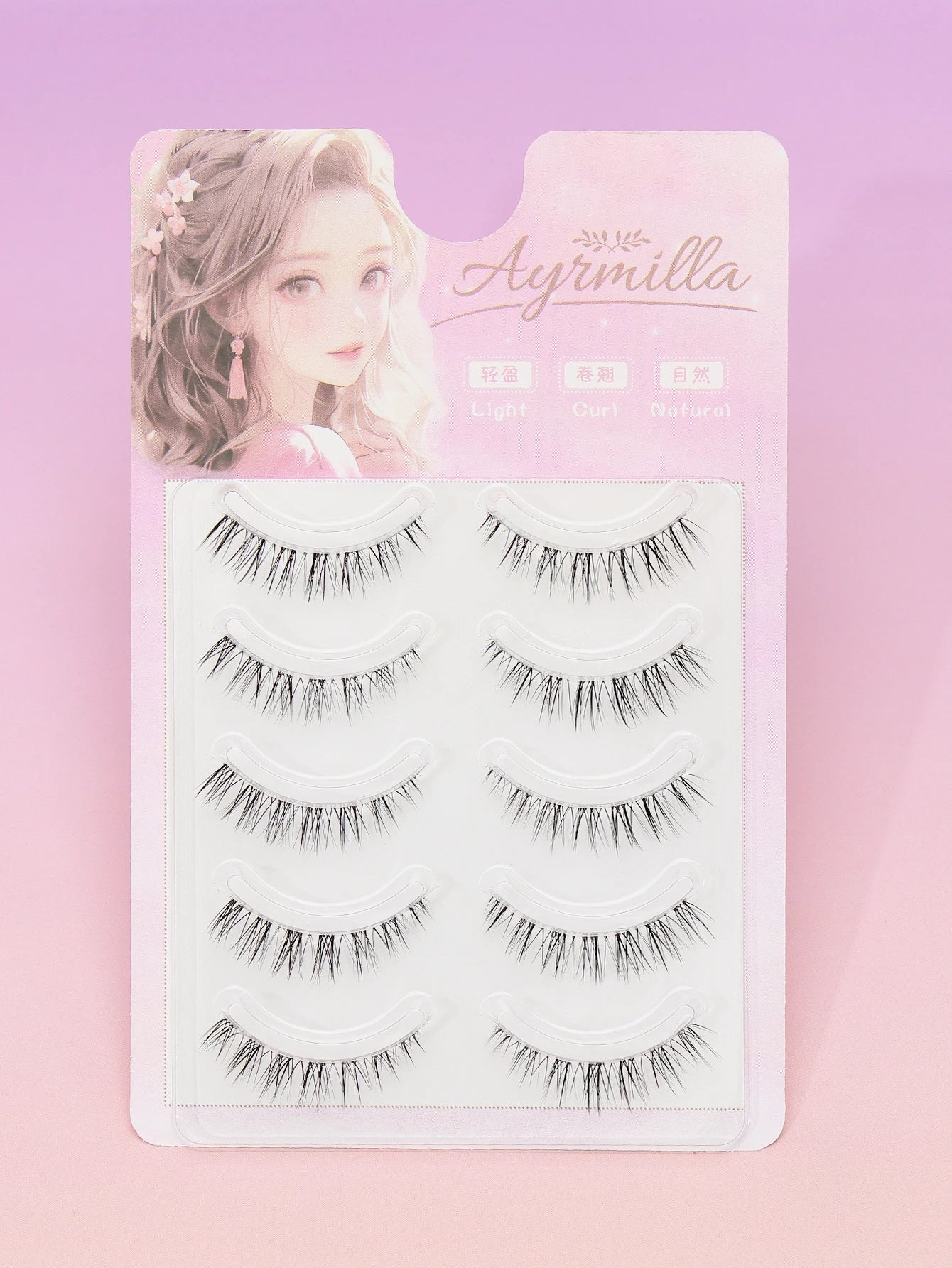 5 Pairs natural Lashes Faux Mink Eyelashes Winged End Eye Elongated Eyelashes Natural long full false lashes Makeup