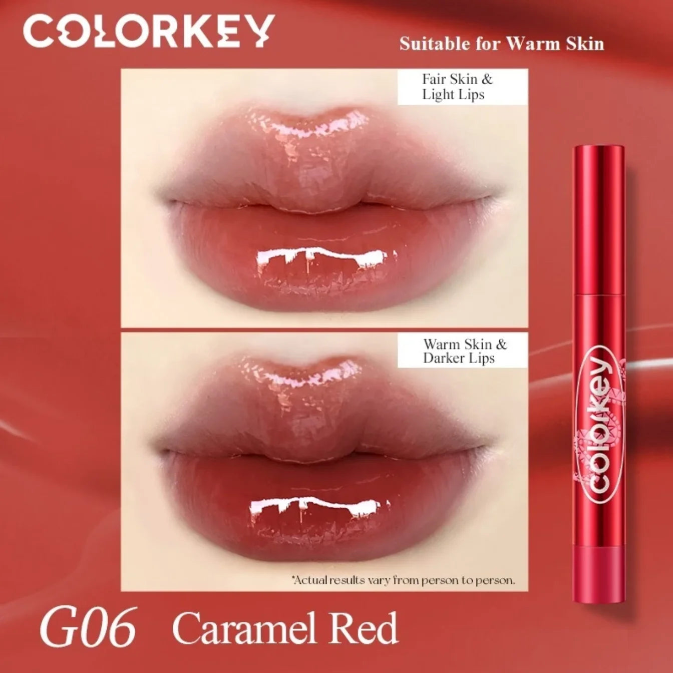 Colorkey 「Lucky Snake Series」 Dewy Shine Lip Glaze Hydrating Glossy Plump Lips High-Shine Lip Makeup 2.7g Lip Beauty Makeup