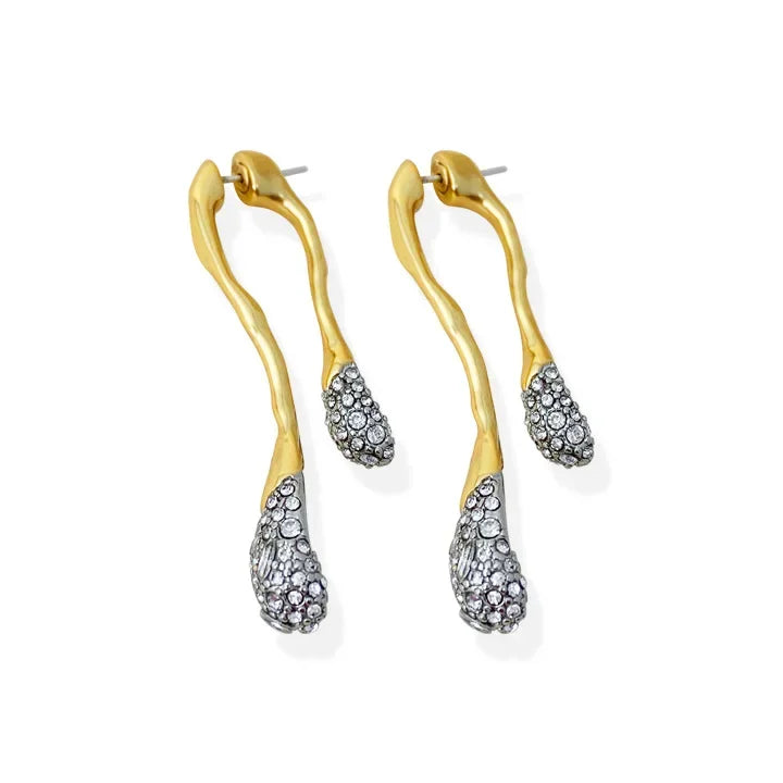 Europe America Fashion Water Drop Crystal Zircon Long Earrings Women Designer Luxury Jewelry Elegant Accessories