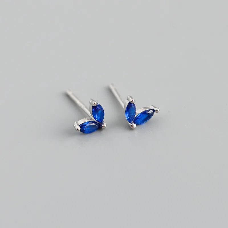 INZATT Real 925 Sterling Silver 5mm Horse Eye Zircon Mini Stud Earrings for Women Classic Fine Jewelry Ear Hole Care Accessories